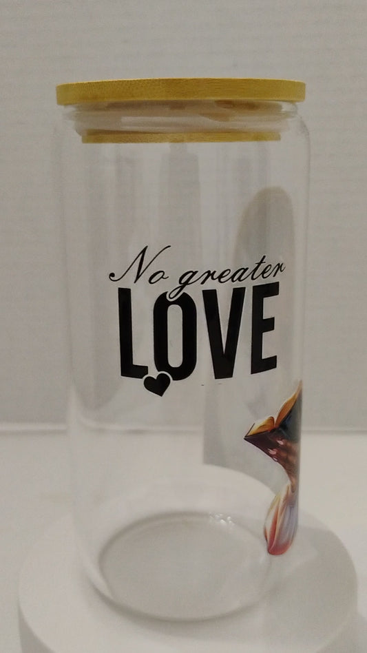 Bamboo Glass Cup With Bamboo Lid Glass Straw Included