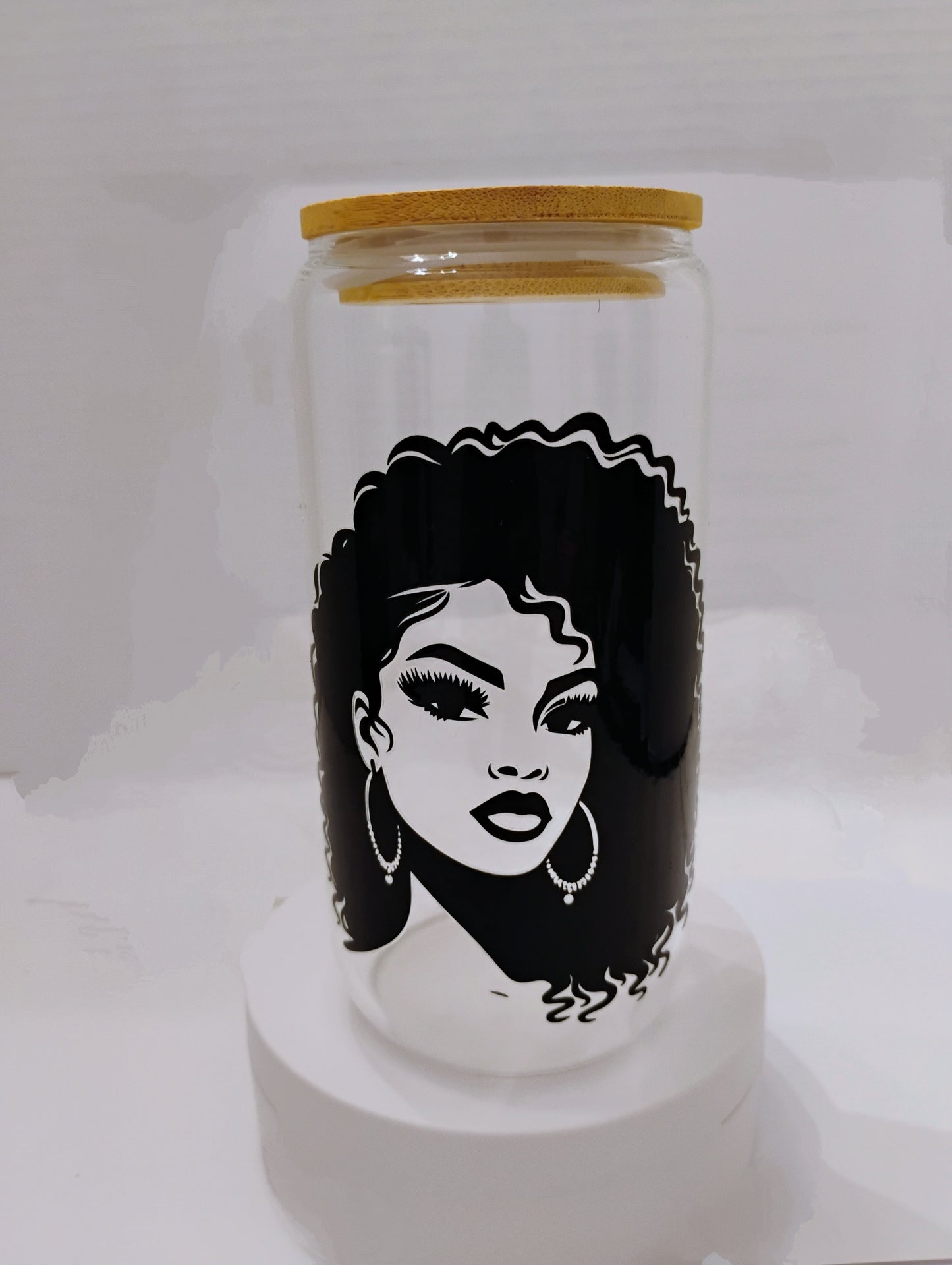 Bamboo Glass Cup With Bamboo Lid Glass Straw Included