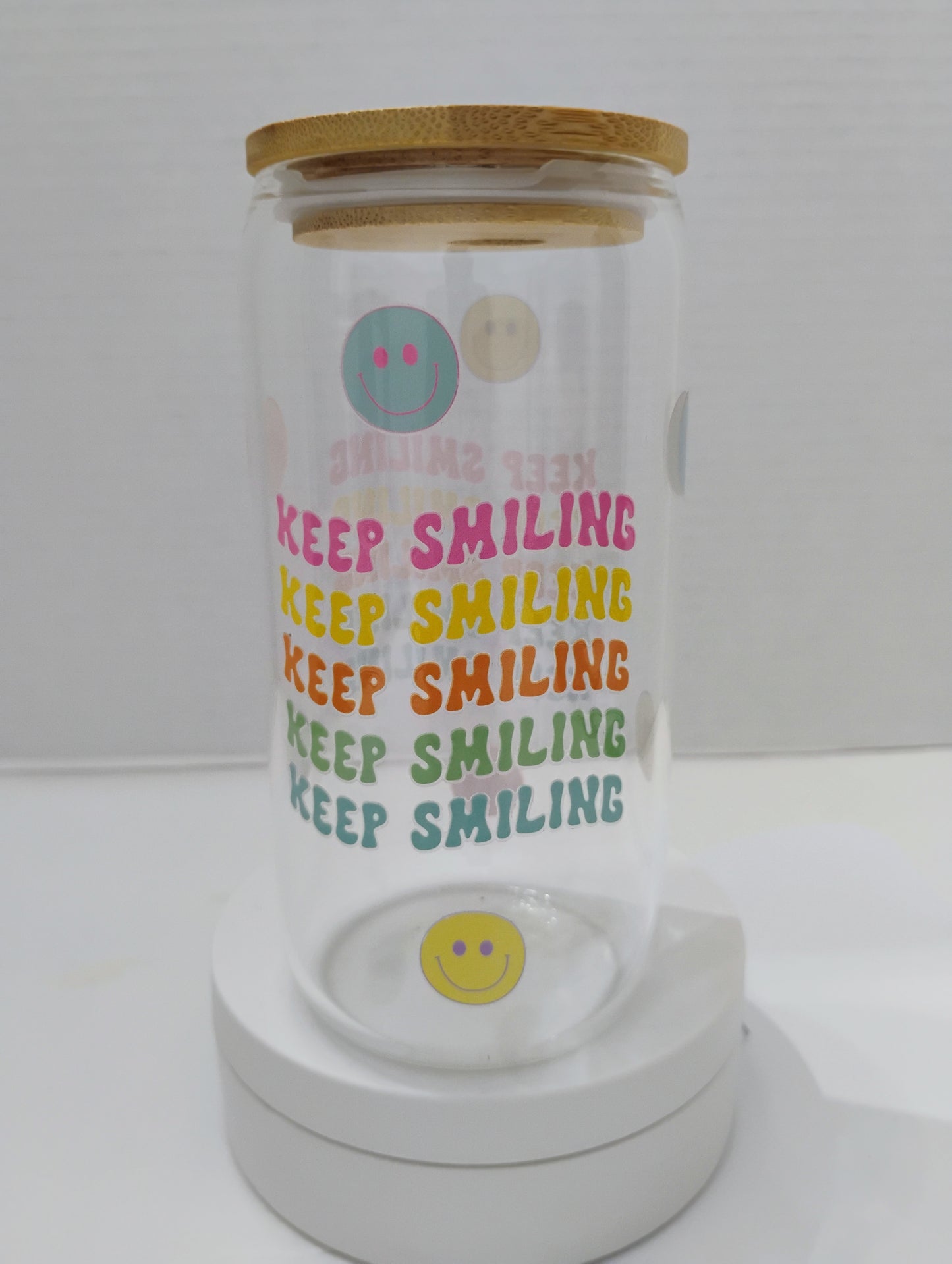 Bamboo Glass Cup With Bamboo Lid Glass Straw Included