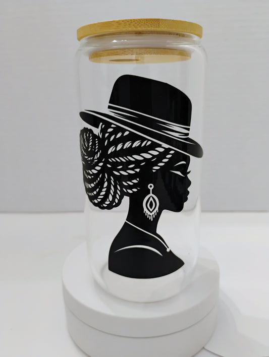 Bamboo Glass Cup With Bamboo Lid Glass Straw Included